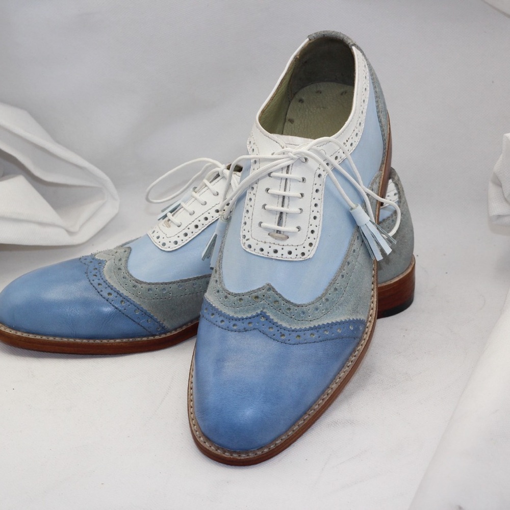 Handcrafted women wingtip oxford brogue lace up shoes